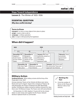 When Did It Happen? Military Action