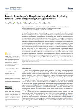 Transfer Learning of a Deep Learning Model for Exploring Tourists' Urban Image Using Geotagged Photos
