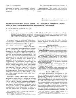 The Fluorosulfuric Acid Solvent System. VI. Solutions of Phosphorus, Arsenic, Bismuth, and Niobium Pentafluorides and Titanium Tetrafluoride