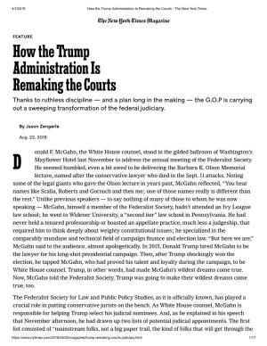 How the Trump Administration Is Remaking the Courts - the New York Times