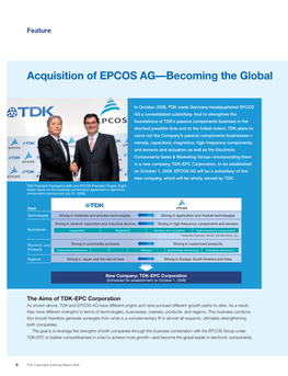 Acquisition of EPCOS AG—Becoming the Global Leader in the Electronic Components Industry