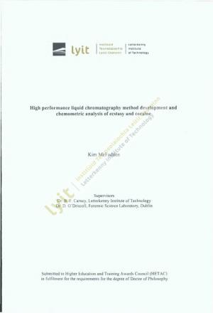 High Performance Liquid Chromatography Method Development and Chemometric Analysis of Ecstasy and Cocaine