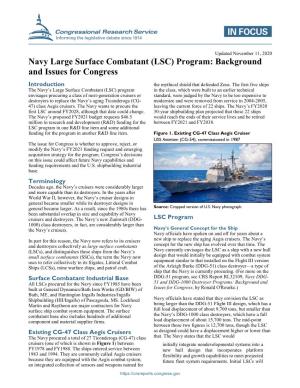 Navy Large Surface Combatant (LSC) Program: Background and Issues for Congress