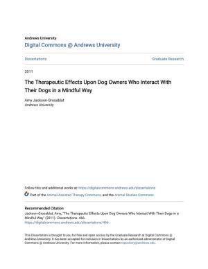 The Therapeutic Effects Upon Dog Owners Who Interact with Their Dogs in a Mindful Way
