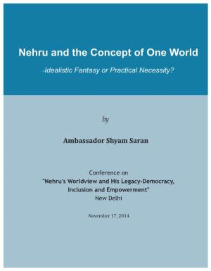 Nehru and the Concept of One World