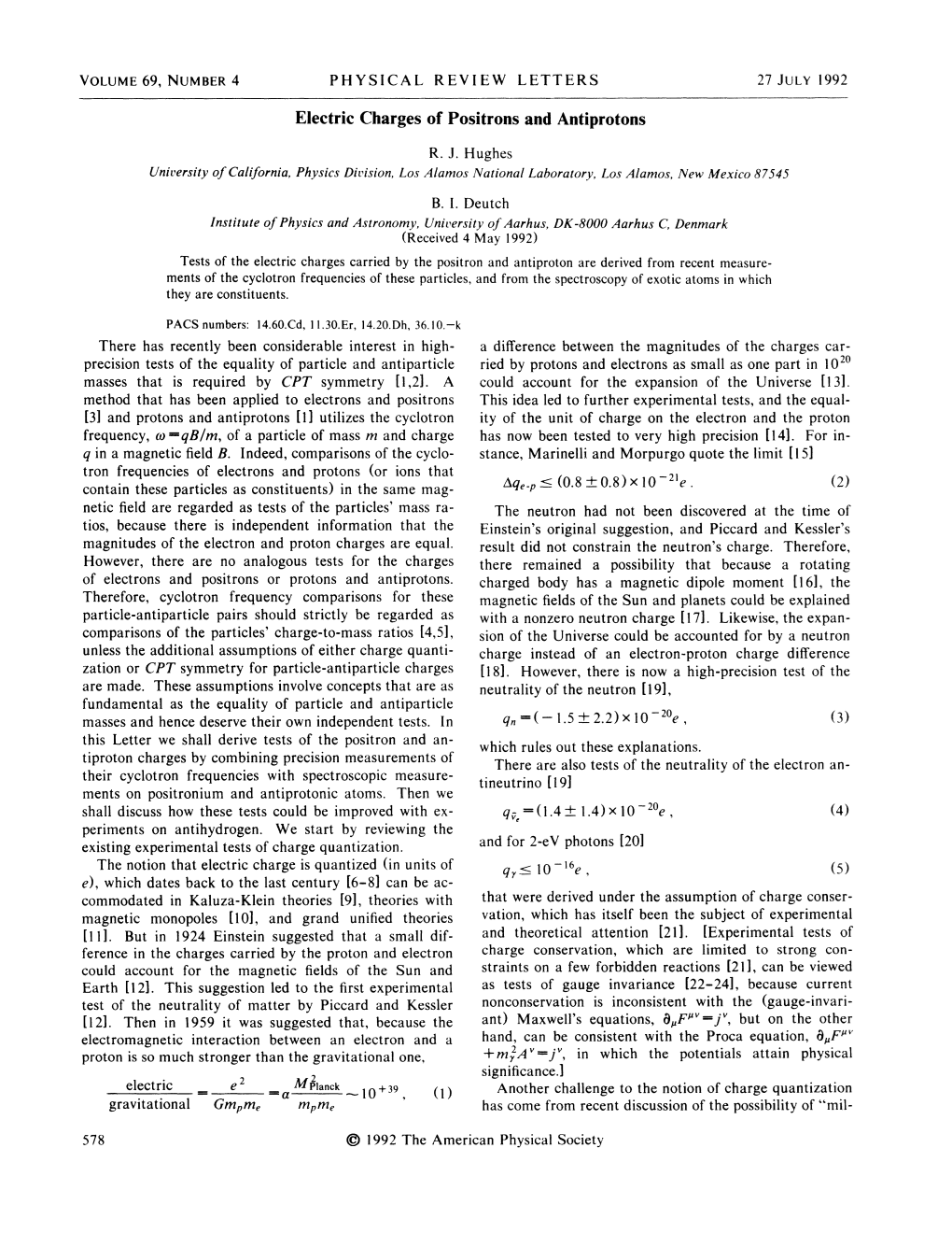 Electric Charges of Positrons and Antiprotons