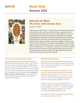 De Waal the Hare with Amber Eyes (Picador, 2010)