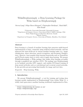 Wekadeeplearning4j: a Deep Learning Package for Weka Based on Deeplearning4j