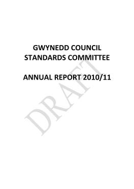 Gwynedd Council Standards Committee Annual Report