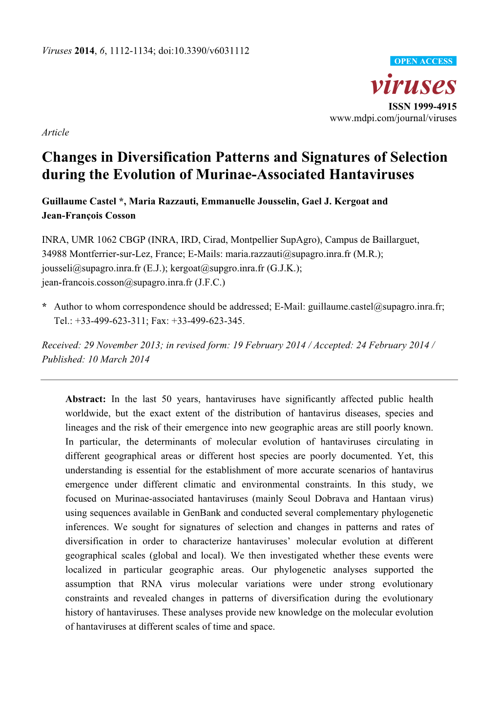 Viruses 2014, 6, 1112-1134; Doi:10.3390/V6031112 OPEN ACCESS