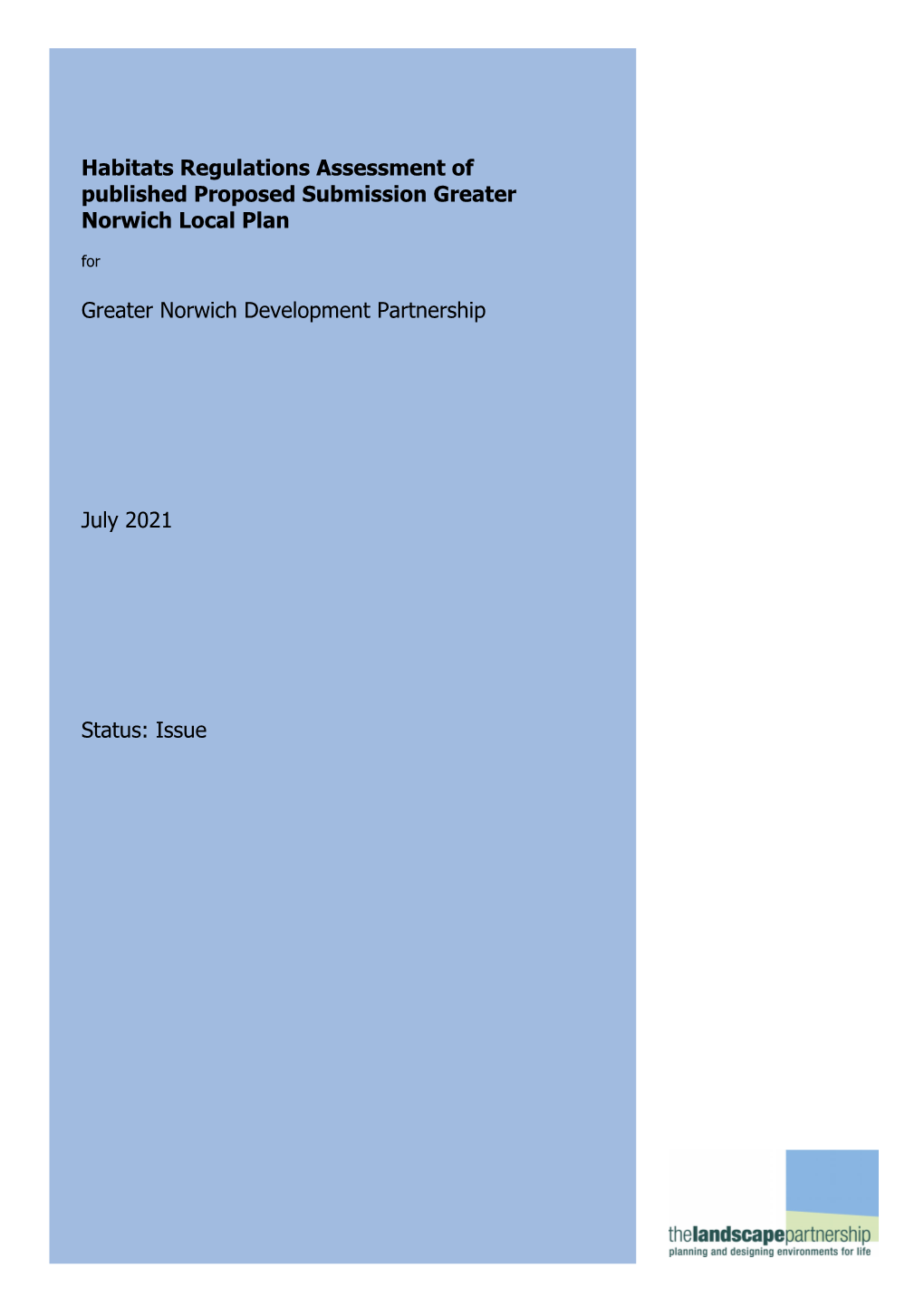 Habitats Regulations Assessment of Published Proposed Submission Greater Norwich Local Plan For