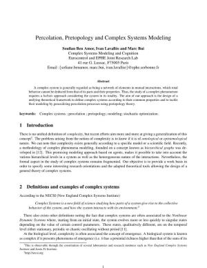 Percolation, Pretopology and Complex Systems Modeling