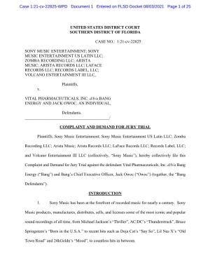 Case 1:21-Cv-22825-WPD Document 1 Entered on FLSD Docket 08/03/2021 Page 1 of 25