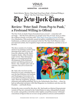Review: 'Peter Saul: from Pop to Punk,' a Firebrand Willing to Offend