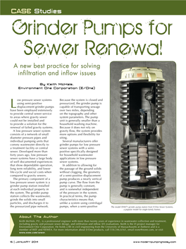 CASE Studies Grinder Pumps for Sewer Renewal a New Best Practice for Solving Infiltration and Inflow Issues