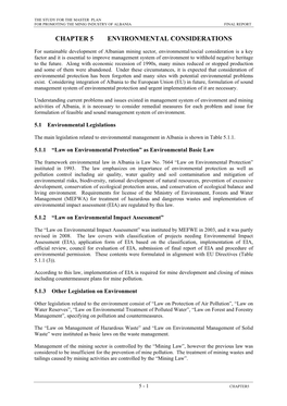 Chapter 5 Environmental Considerations