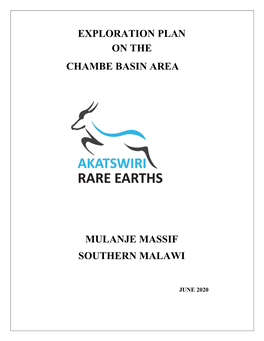 Exploration Plan on the Chambe Basin Area Mulanje