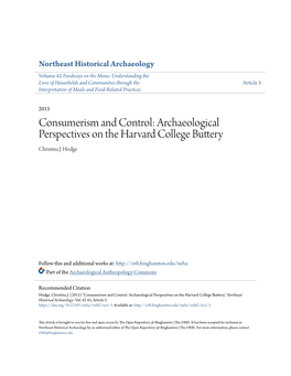 Archaeological Perspectives on the Harvard College Buttery Christina J