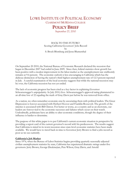 POLICY BRIEF September 27, 2010