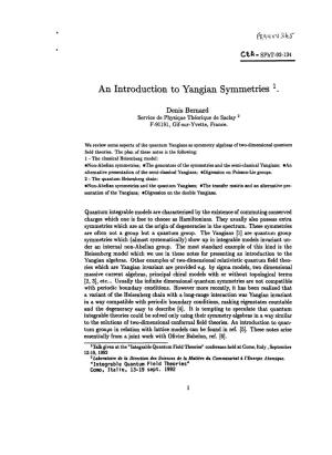 An Introduction to Yangian Symmetries L
