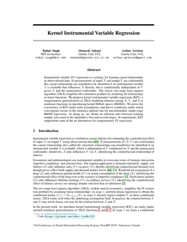 Kernel Instrumental Variable Regression