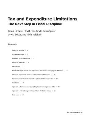 Tax and Expenditure Limitations the Next Step in Fiscal Discipline