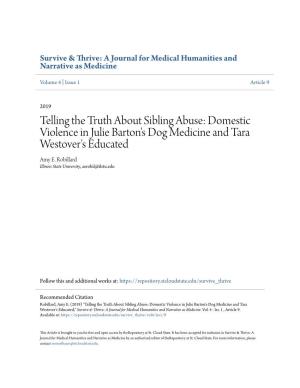 Domestic Violence in Julie Barton's Dog Medicine and Tara Westover's Educated Amy E