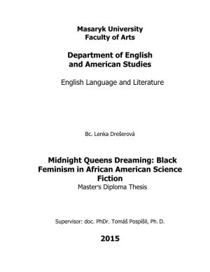Black Feminism in African American Science Fiction 2015