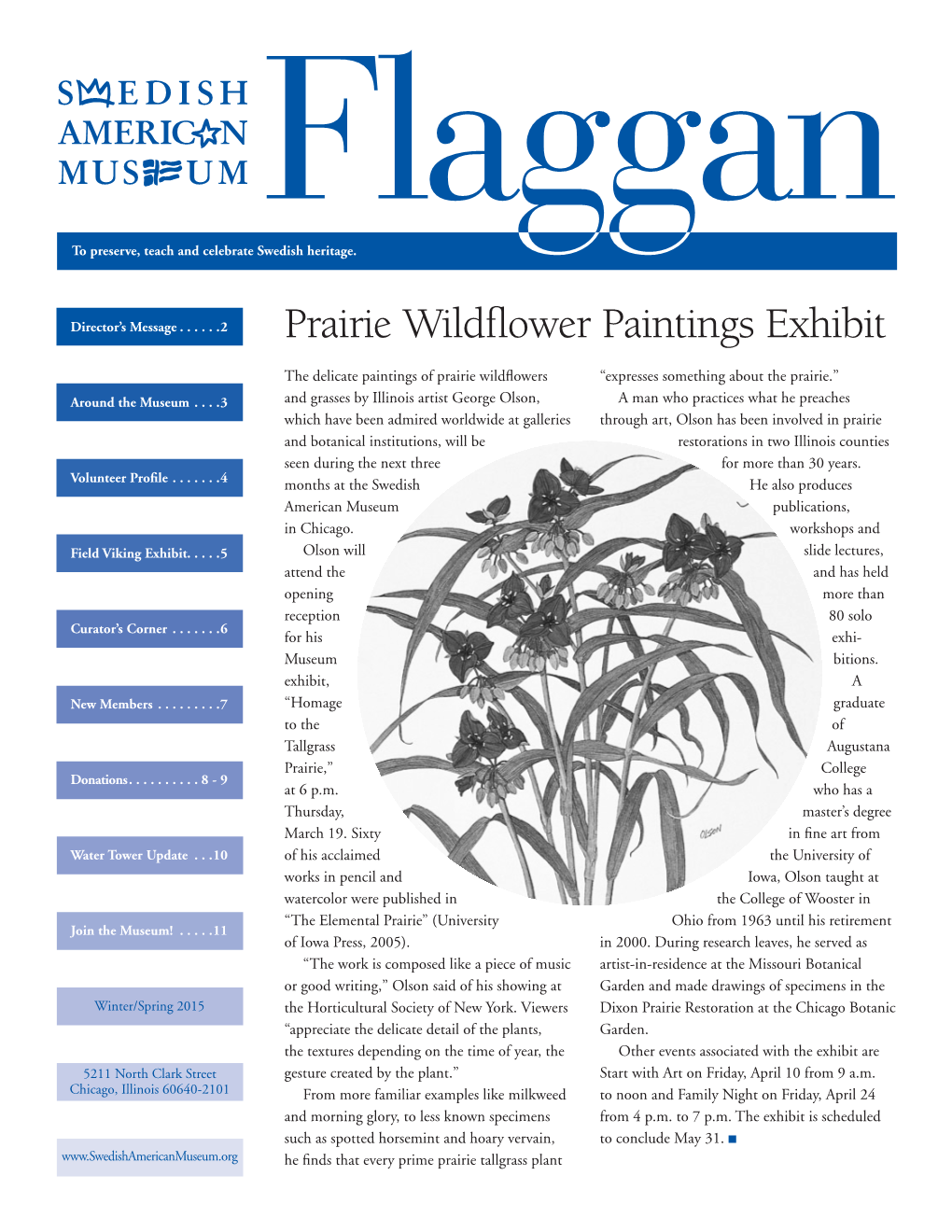 Prairie Wildflower Paintings Exhibit