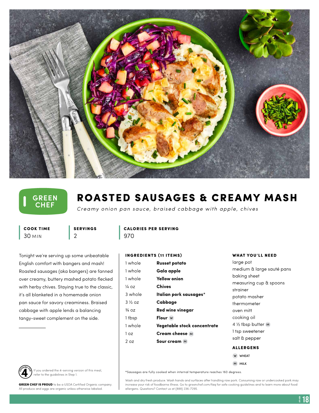 Roasted Sausages & Creamy Mash