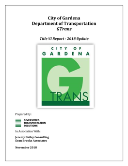 City of Gardena Department of Transportation Gtrans Title VI Report