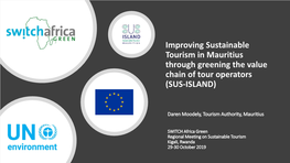 Daren Moodely, Tourism Authority, Mauritius SWITCH Africa Green