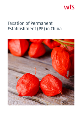 Taxation of Permanent Establishment (PE) in China About WTS