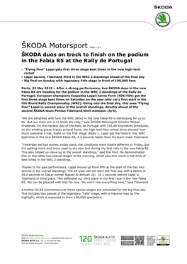 ŠKODA Motorsport, Page 1 of 4