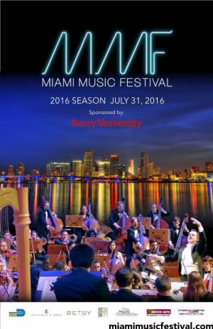 Miamimusicfestival.Com from the FOUNDER and ARTISTIC DIRECTOR