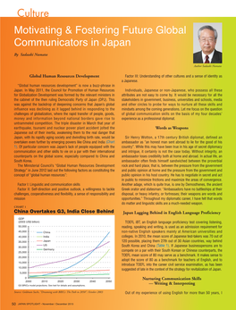 Motivating & Fostering Future Global Communicators in Japan
