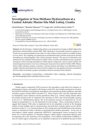 Investigation of Non-Methane Hydrocarbons at a Central Adriatic Marine Site Mali Lošinj, Croatia