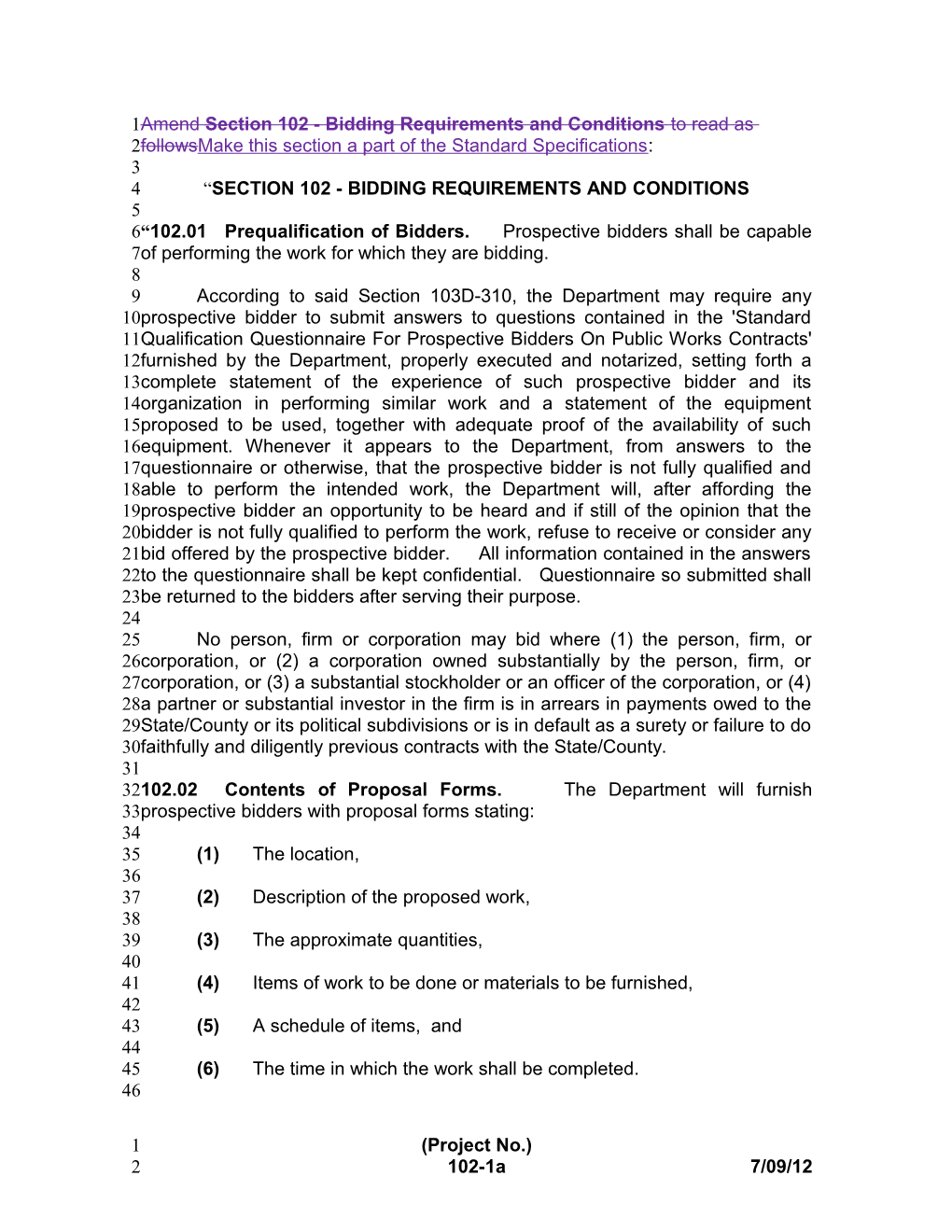 102A96e. Bidding Requirements and Conditions