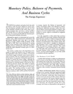 Monetary Policy, Balance of Payments, and Business Cycles: the Foreign