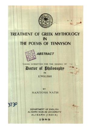 Treatment of Greek Mythology in the Poems of Tennyson