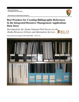 Best Practices for Creating Bibliographic References in the Integrated Resource Management Applications Data Store