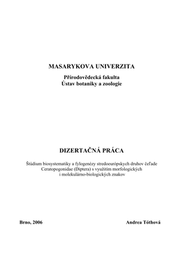 Masarykova Univerzita Dizertačná Práca