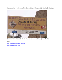Huaca Del Sol Y De La Luna (The Sun and Moon Monuments) - Moche Civilization