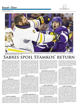 Sabres Spoil Stamkos' Return
