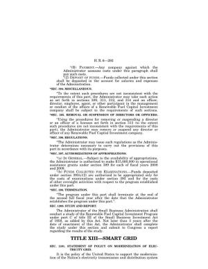 Energy Independence and Security Act of 2007, Title XIII