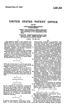 UNITED STATES PATENT OFFICE 2,421,352 SUBSTITUTED TOCARBAMO SULFENAMOES Philip T