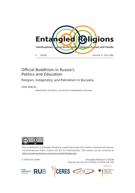 Official Buddhism in Russia's Politics and Education