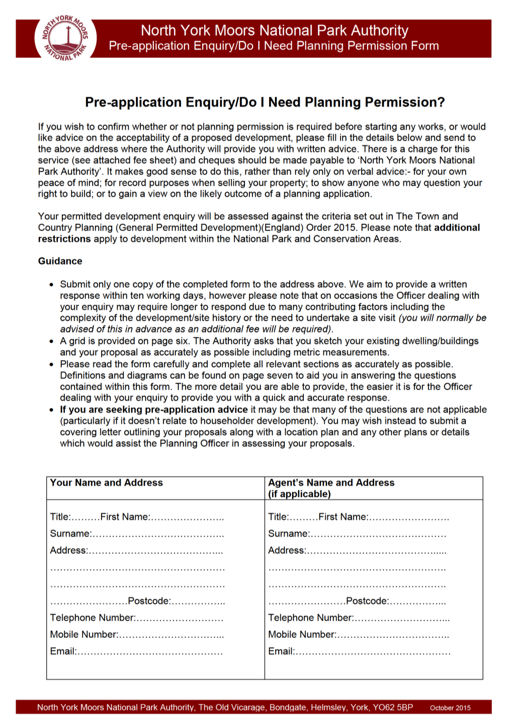 Pre-Application Advice Forms