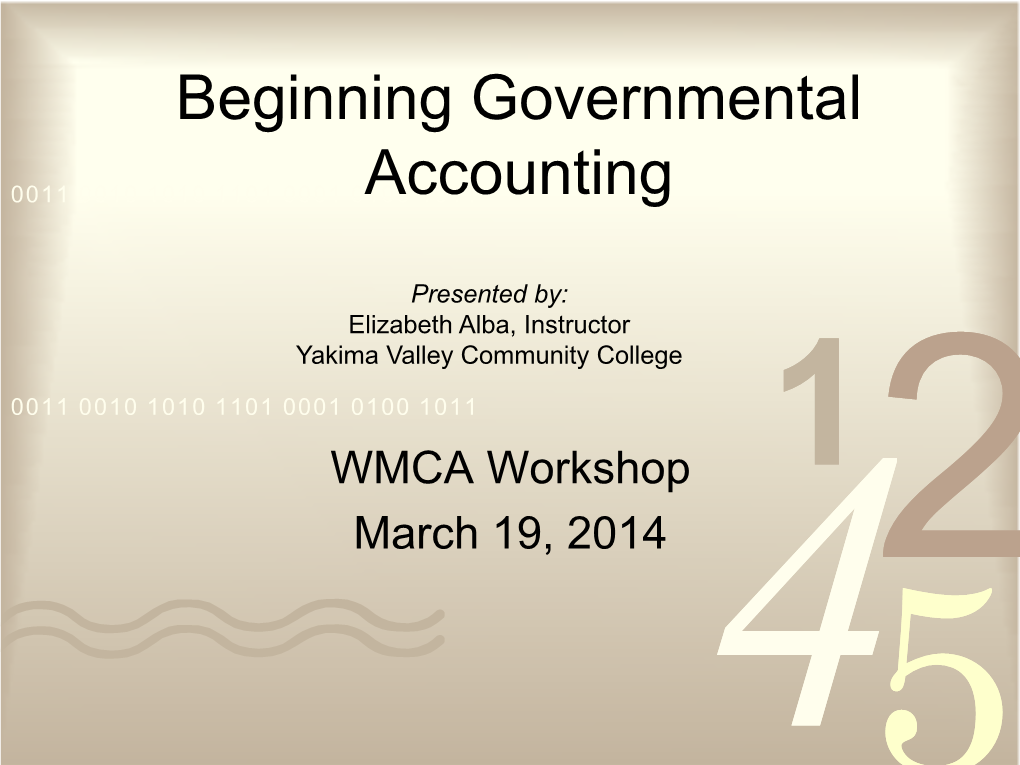 Beginning Governmental Accounting