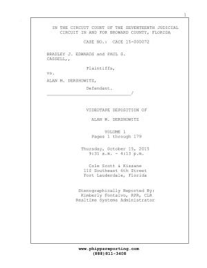 Deposition of Alan M. Dershowitz – October 15, 2015